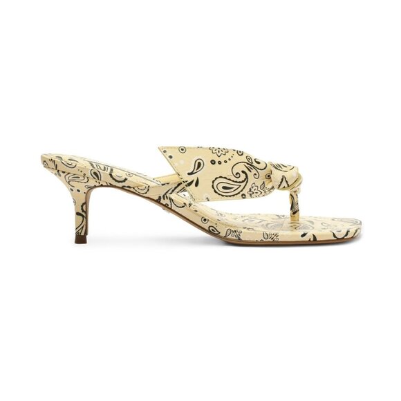 Arezzo Women's Lidia Mid Stiletto Sandals - Pale Yellow Multi - Picture 2 of 4
